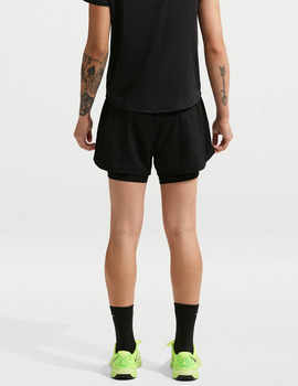 short nike mujer 2 en 1 dri-fit High waist, negro