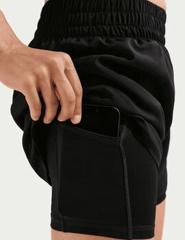 short nike mujer 2 en 1 dri-fit High waist, negro