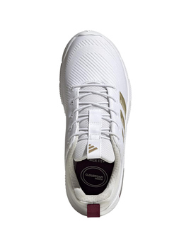 zapatilla adidas mujer cloudfoam flex-cordones elásticos, blanco/oro