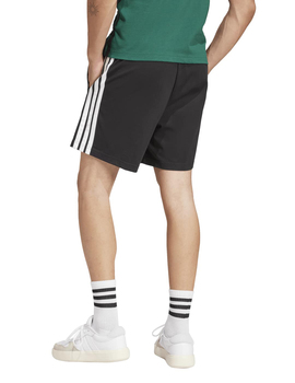 bermuda algodón hombre adidas 3 bandas negro7blanco