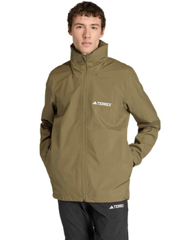 chaqueta hombre  impermeable transpirable adidas terrex, verde