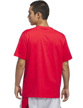 camiseta manga corta hombre adidas basketball, rojo