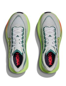 zapatilla running hombre Hoka MACH 7, gris/verde
