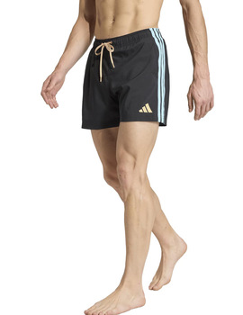 bañador hombre adidas tres bandas negro/celeste