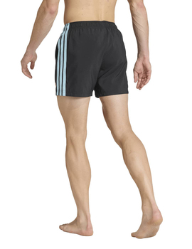bañador hombre adidas tres bandas negro/celeste