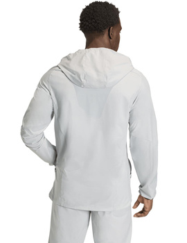 chaqueta adidas hombre microfibra con capucha, gris/negro