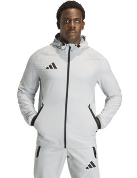chaqueta adidas hombre microfibra con capucha, gris/negro