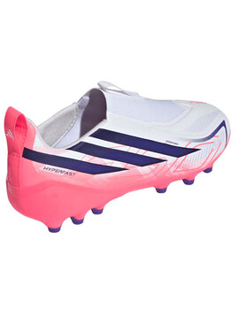 bota de fútbol adidas F50 HYPERFAST LEAGUE sin cordones AG Junior, blanco/rosa