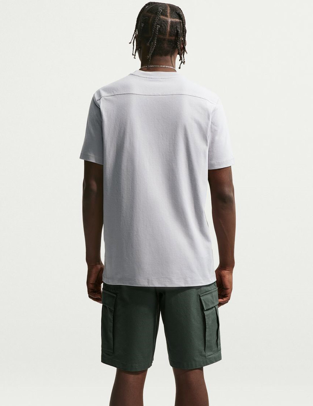 camiseta manga corta hombre nike club varsity, gris