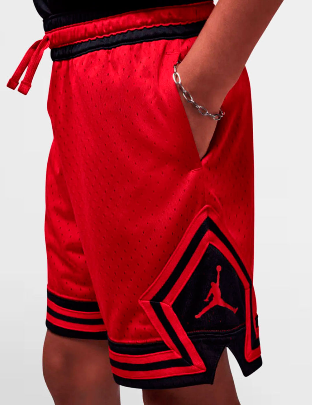 short Jordan Diamond junior, rojo/negro