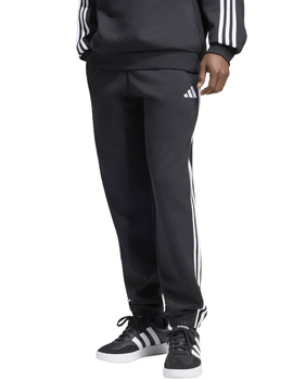 pantalón algodón  de chandal 3 bandas con puño, negro/blanco