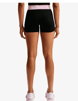 short mujer nike  PRO MID-RISE 3" BIKER, negro/rosa