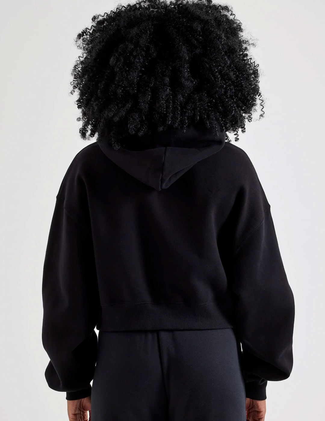 sudadera abierta mujer nike CROP con capucha, negro