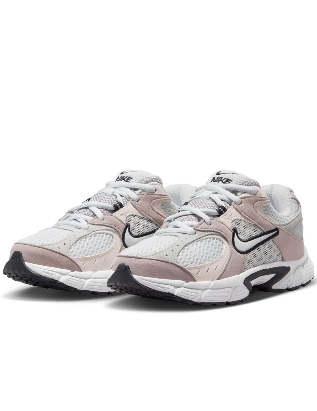 zapatilla nike junior  V5 RUNNER SUEDE, blanco/gris