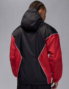chaqueta con capucha microfibra JORDAN BROOKLYN, negro/rojo