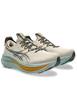 zapatilla running hombre asics GEL-NIMBUS 28 TR, beige/verde
