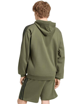 sudadera adidas hombre con capucha tres bandas, verde/negro