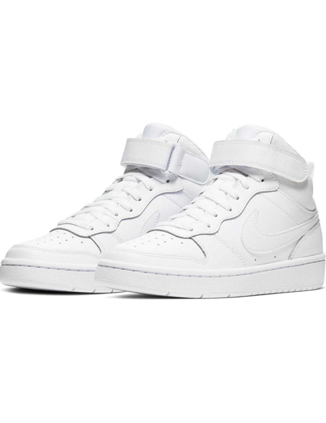 zapatilla alta nike  COURT BOROUGH MID 2 junior, blanco